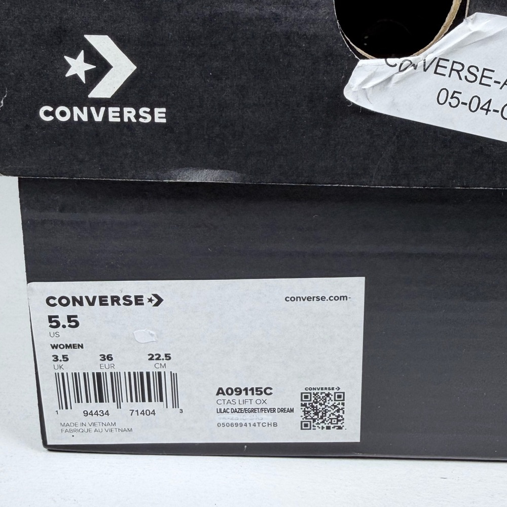 Converse A09115C All Star Lift Platform Women Trainer In Lilac Size 5.5 Valentin - Picture 9 of 9